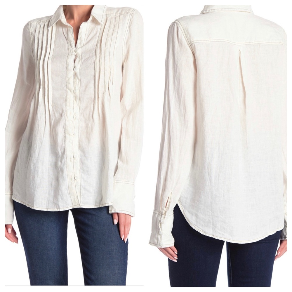 Free People Breezy Mornings Linen Shirt